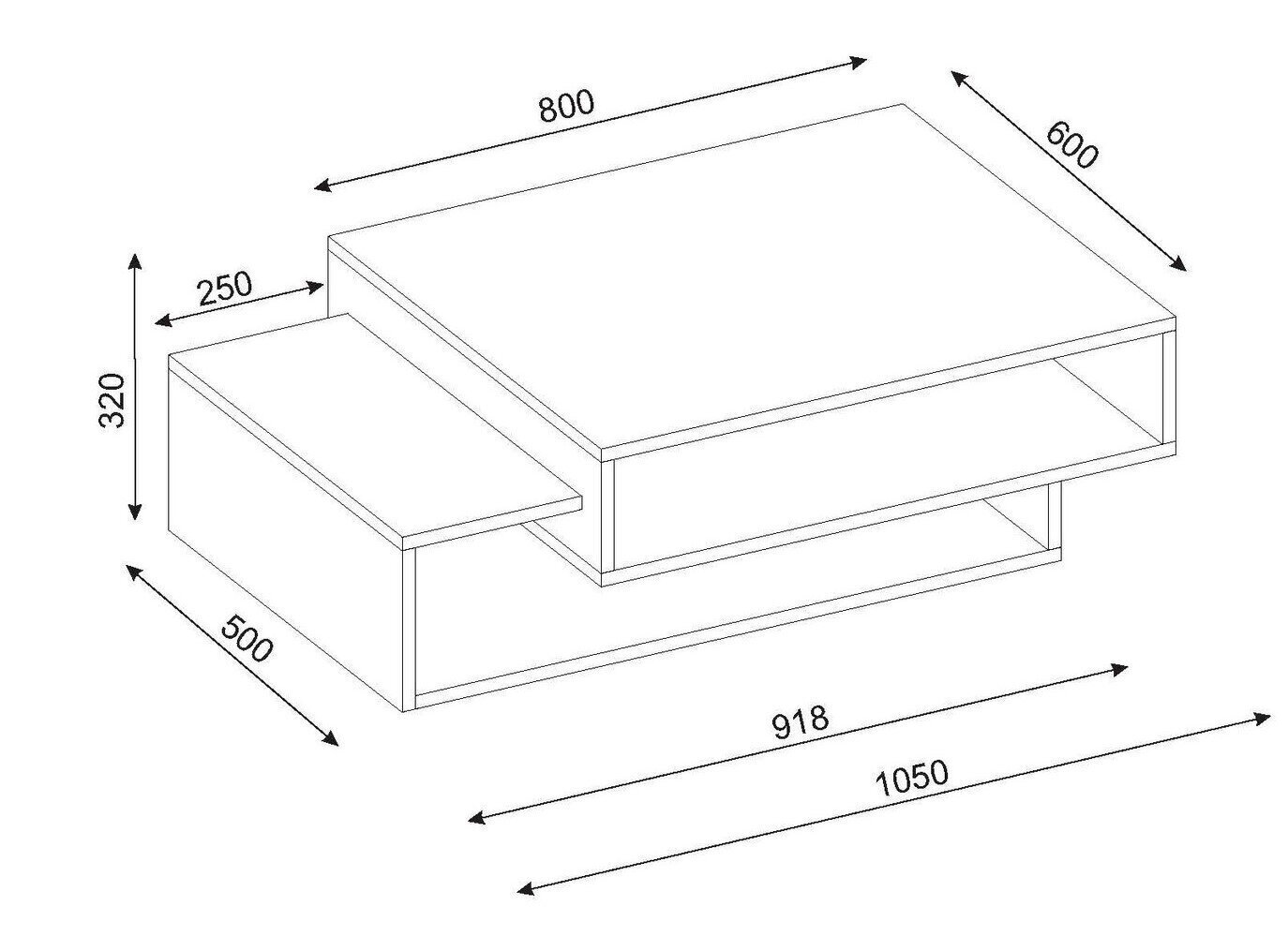 Kafijas galdiņš Kalune Design 731, balts/sarkans cena un informācija | Žurnālgaldiņi | 220.lv