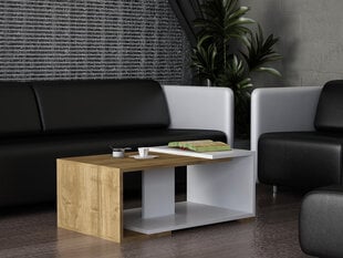 Кофейный столик Kalune Design 745, белый/коричневый цена и информация | Журнальные столики | 220.lv