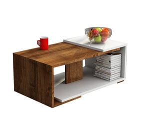 Кофейный столик Kalune Design 745, белый/коричневый цена и информация | Журнальные столики | 220.lv