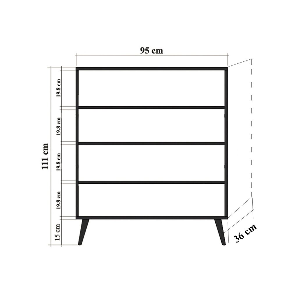 Skapītis Kalune Design 863 (I), 111 cm, dzeltens/ozola krāsas цена и информация | Skapīši viesistabai | 220.lv