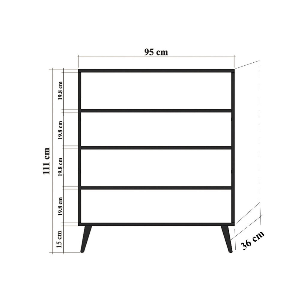 Skapītis Kalune Design 863 (I), 111 cm, ozola krāsas/oranžs cena un informācija | Skapīši viesistabai | 220.lv