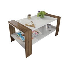 Кофейный столик Kalune Design 731(III), белый/коричневый цена и информация | Журнальные столики | 220.lv