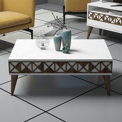 Кофейный столик Kalune Design 845, белый/темно-коричневый цена и информация | Журнальные столики | 220.lv