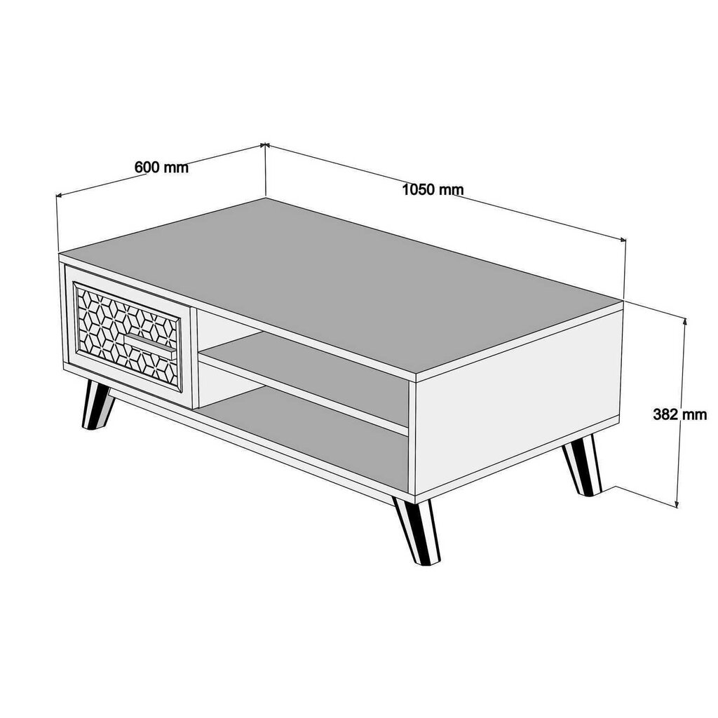 Kafijas galdiņš Kalune Design 845(IV), brūns/dzeltens цена и информация | Žurnālgaldiņi | 220.lv