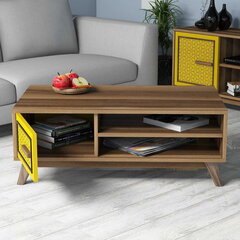 Кофейный столик Kalune Design 845(IV), коричневый/желтый цена и информация | Журнальные столики | 220.lv