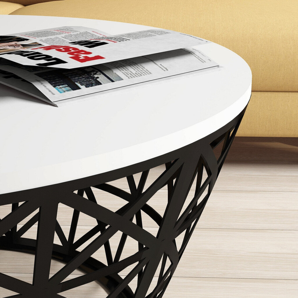 Kafijas galdiņš Kalune Design 845, balts/melns cena un informācija | Žurnālgaldiņi | 220.lv