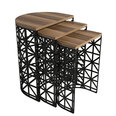 3-ju kafijas galdiņu komplekts Kalune Design 845, tumši brūns/melns