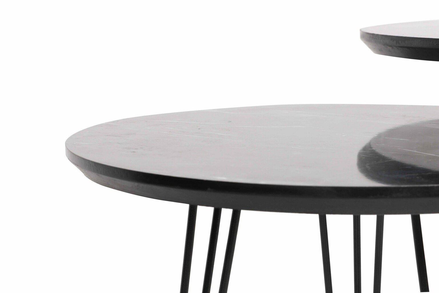 3-ju kafijas galdiņu komplekts Kalune Design 562, pelēks/melns cena un informācija | Žurnālgaldiņi | 220.lv