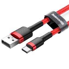 Baseus Cafule cable USB-C 3A 1m (Red) цена и информация | Кабели для телефонов | 220.lv