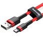 Baseus USB kabelis Durable Nylon Braided Wire Usb / Micro Usb Qc3.0 2.4A 1M sarkans CAMKLF-B09 cena un informācija | Savienotājkabeļi | 220.lv
