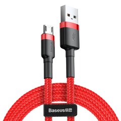 Кабель Baseus USB Kabelis Durable Nylon Braided Wire Usb / Micro Usb Qc3.0 2.4A, 1 м, красный, CAMKLF-B09 цена и информация | Кабели для телефонов | 220.lv