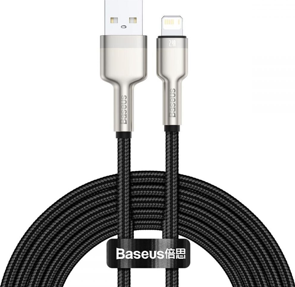 Baseus Cafule Series kabelis USB IP 2.4A 2 m, melns CALJK-B01 cena un informācija | Savienotājkabeļi | 220.lv