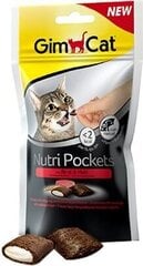 GimCat Nutri Pockets with Beef & Malt 60 g cena un informācija | Gardumi kaķiem | 220.lv