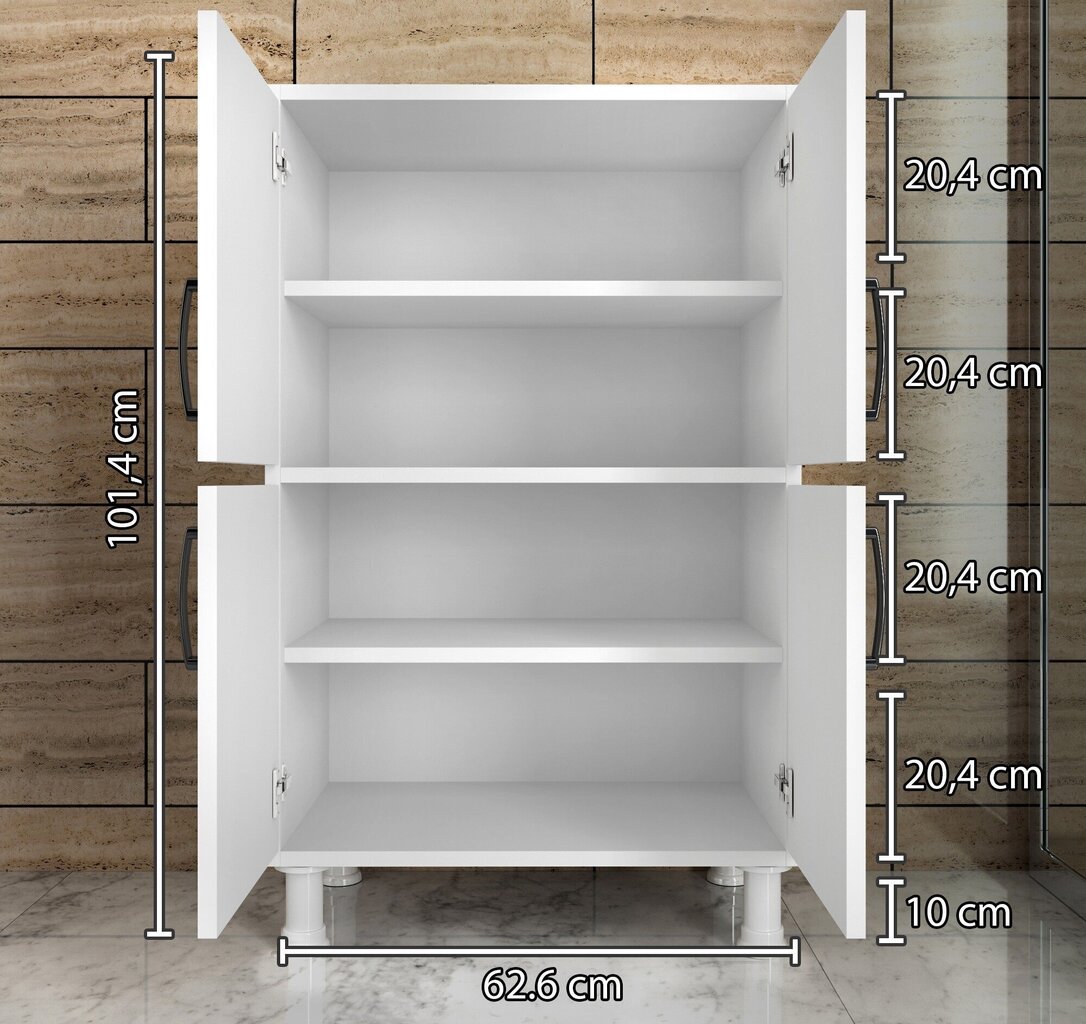 Grīdas skapītis Kalune Design 893, 62,6 cm, balts cena un informācija | Skapīši viesistabai | 220.lv