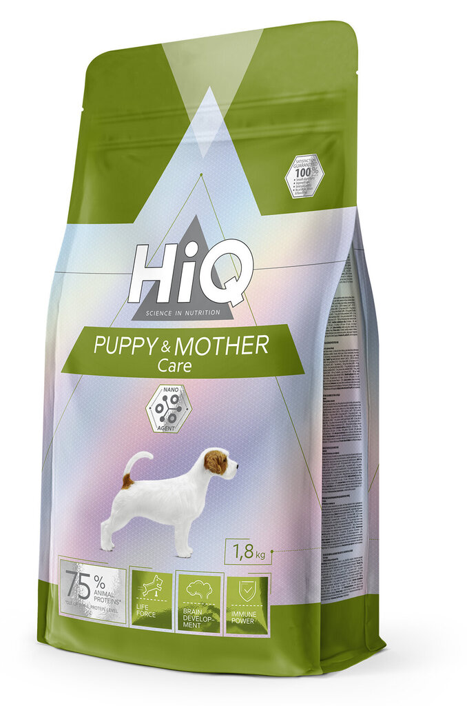 HiQ sausā barība kucēniem un barojošām kucēm Puppy and Mother Care, 1.8 kg cena un informācija | Sausā barība suņiem | 220.lv