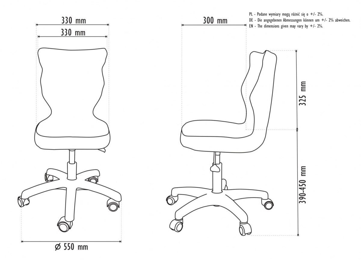 Biroja krēsls Entelo Petit JS08 3, rozā/pelēks cena un informācija | Biroja krēsli | 220.lv