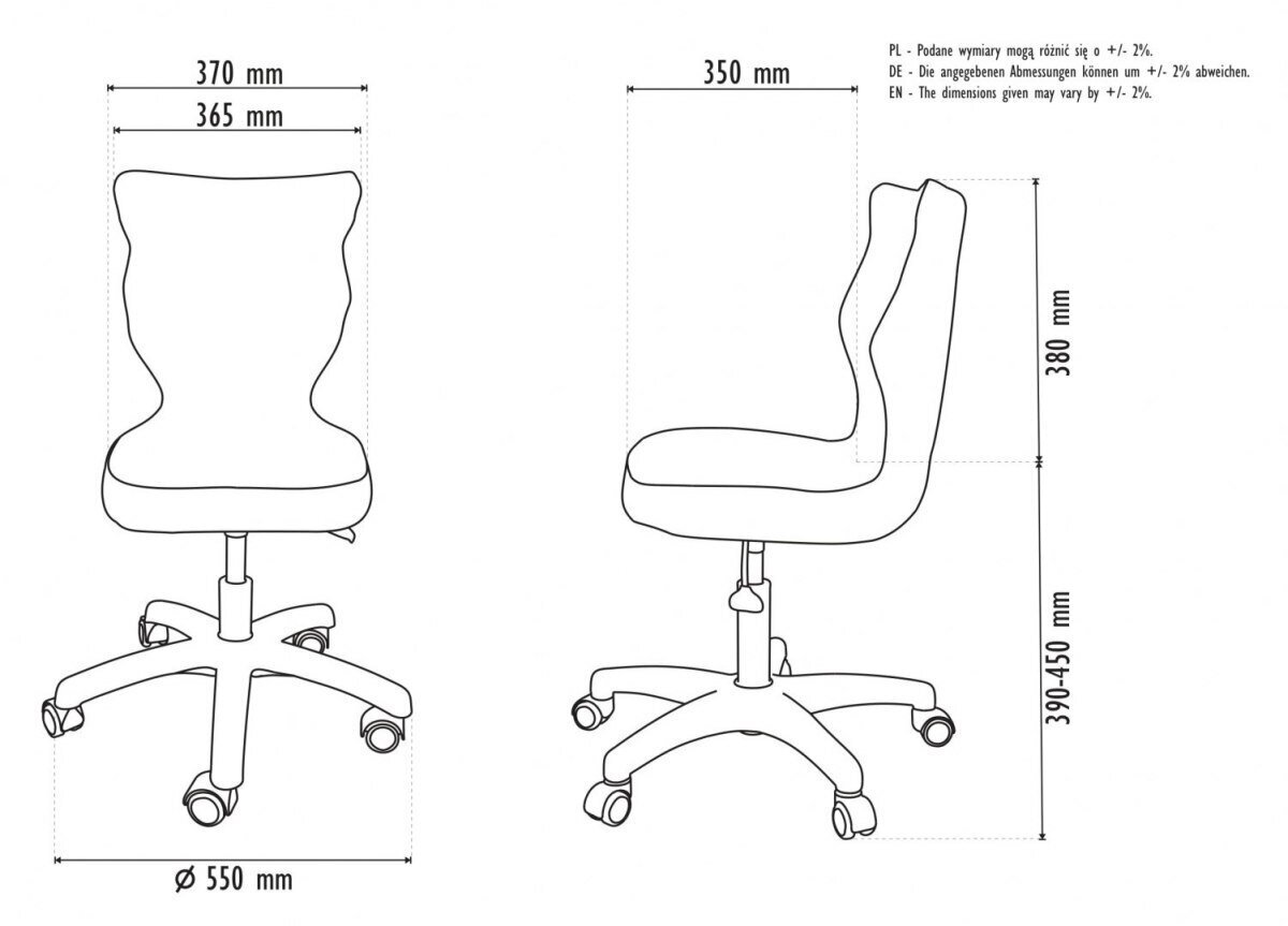 Biroja krēsls Entelo Petit JS08 4, rozā/pelēks cena un informācija | Biroja krēsli | 220.lv