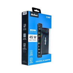 Сетевая REBEL for Notebook/Laptop 45W/18-20V, черная цена и информация | Зарядные устройства для ноутбуков  | 220.lv