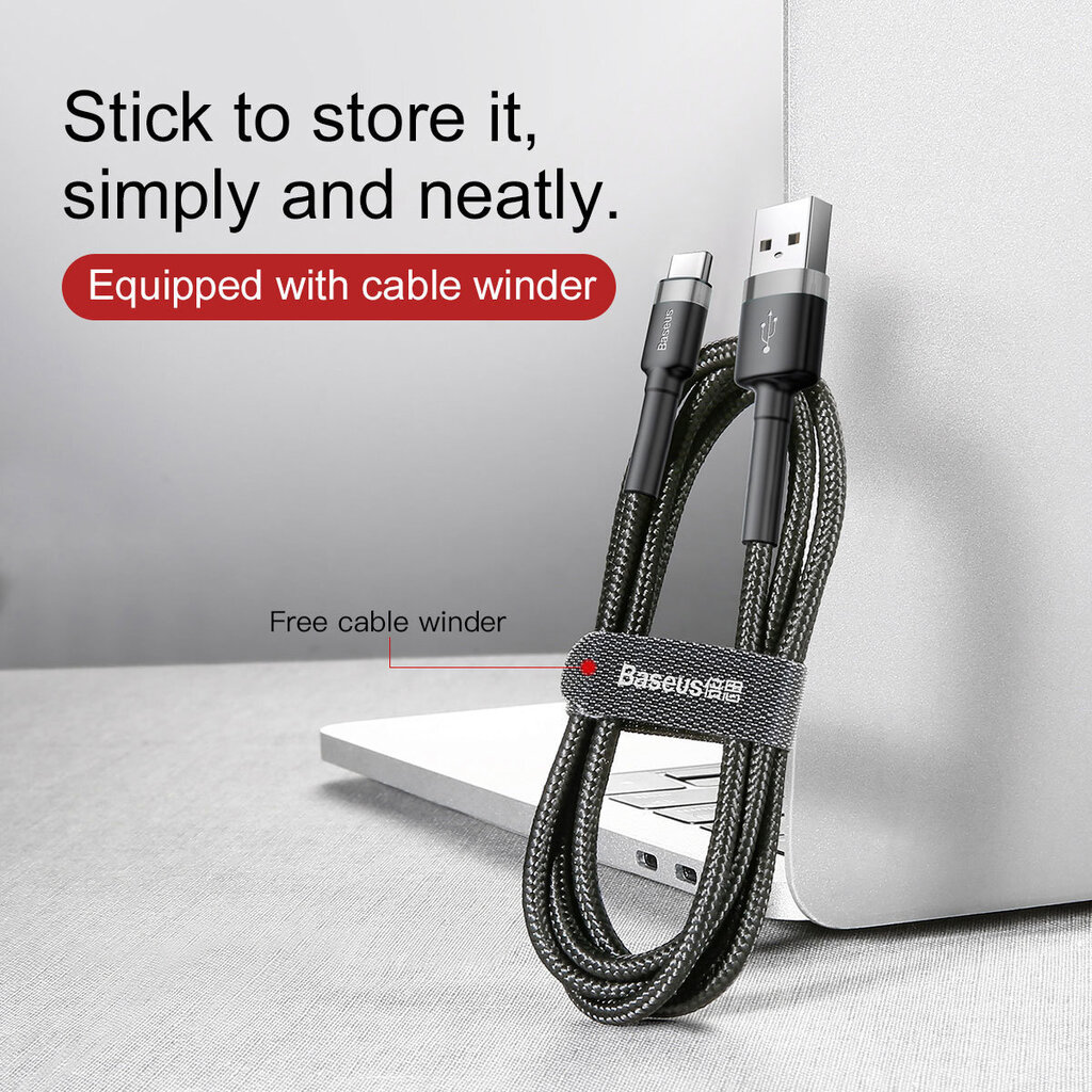 Baseus Durable Nylon Braided Wire, USB - C, 0,5 m цена и информация | Savienotājkabeļi | 220.lv