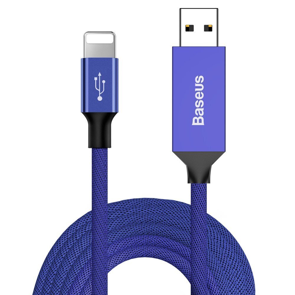 Uzlādes/ datu pārsūtīšanas vads Baseus Artistic USB / Lightning 5 m, zils cena un informācija | Savienotājkabeļi | 220.lv