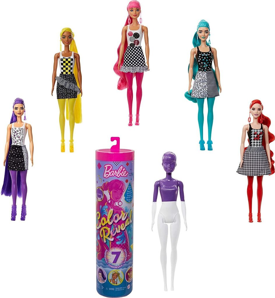 Lelle Barbie krāsu pārsteigumu komplekts, vienkrāsaina sērija cena un informācija | Rotaļlietas meitenēm | 220.lv