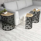 3-ju kafijas galdiņu komplekts Kalune Design 845, gaiši brūns/melns cena un informācija | Žurnālgaldiņi | 220.lv