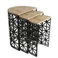 3-ju kafijas galdiņu komplekts Kalune Design 845, gaiši brūns/melns