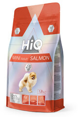 HiQ sausā barība ar lasi pieaugušiem mazu šķirņu suņiem Mini Adult Salmon, 1.8 kg cena un informācija | Sausā barība suņiem | 220.lv