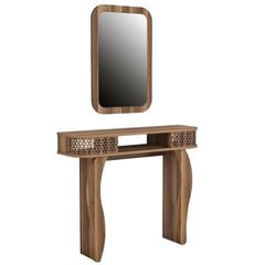 Комплект стола и зеркала Kalune Design 845, коричневый цена и информация | Туалетные столики | 220.lv