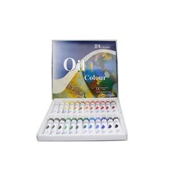 Eļļas krāsas "OIL COLOUR" 24x12 ml. cena un informācija | Modelēšanas un zīmēšanas piederumi | 220.lv