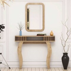 Комплект стола и зеркала Kalune Design 845, светло-коричневый цена и информация | Туалетные столики | 220.lv