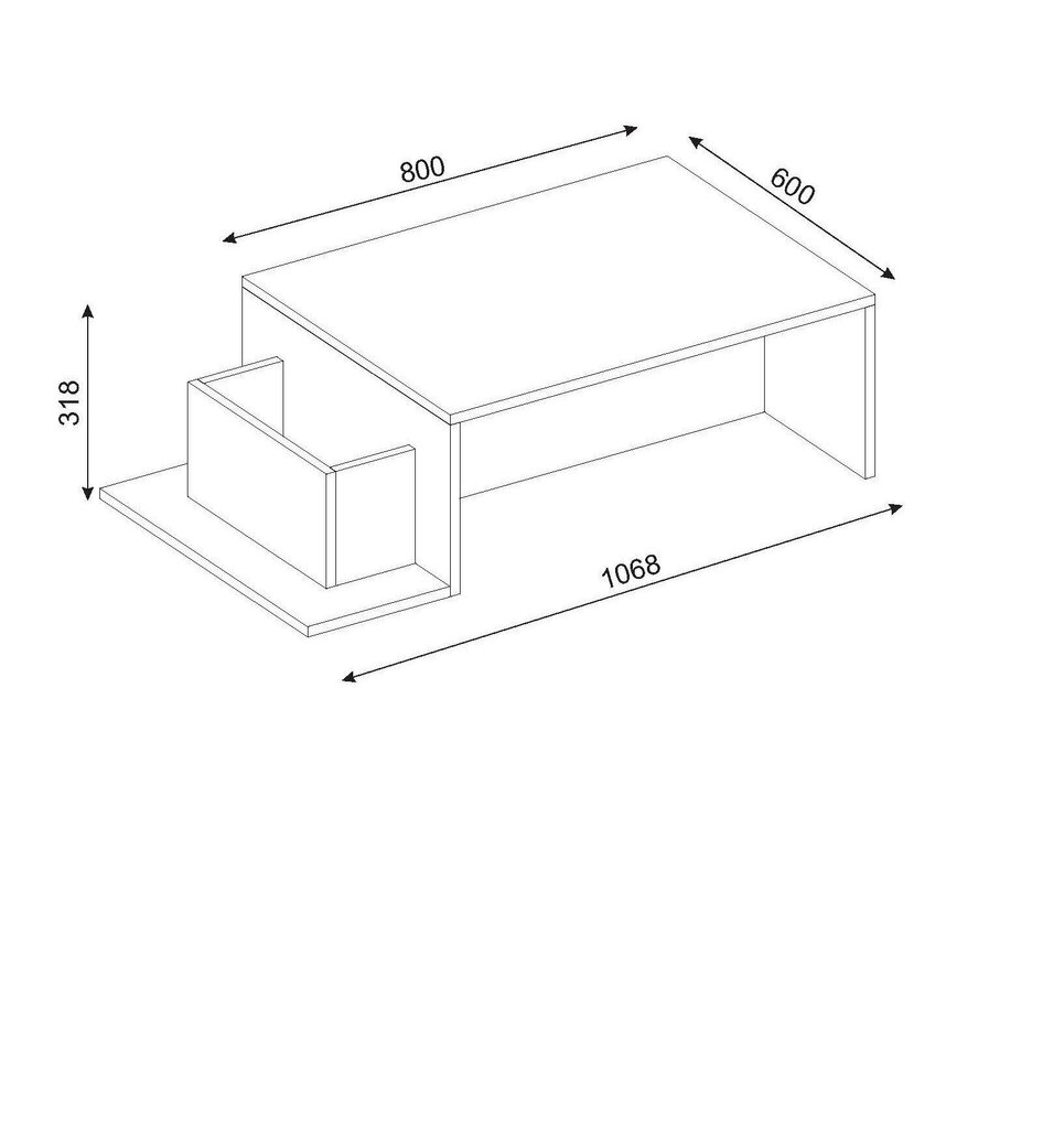 Kafijas galdiņš Kalune Design 731, balts/brūns cena un informācija | Žurnālgaldiņi | 220.lv