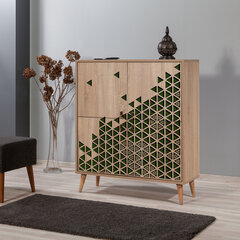 Шкафчик Kalune Design 863 (I), 111 см, цвета дуба/темно-зеленый цена и информация | Шкафчики в гостиную | 220.lv