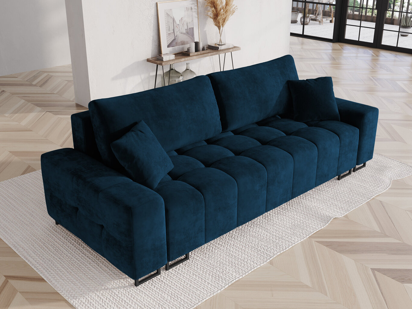 Dīvāns Micadoni Home Byron 3S, zils cena un informācija | Dīvāni | 220.lv
