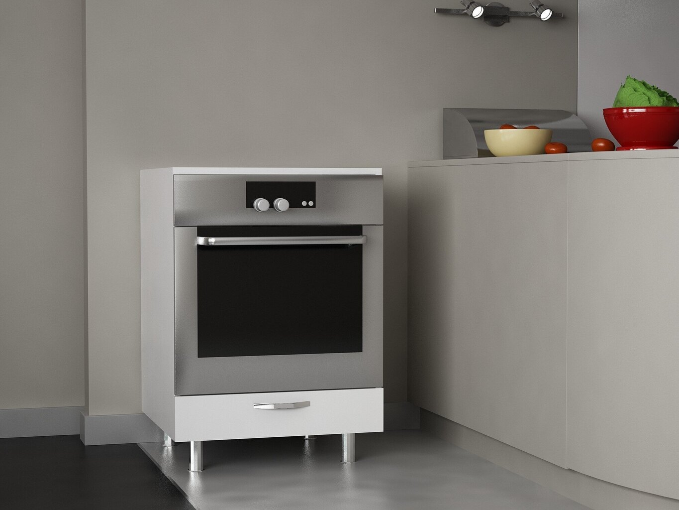 Virtuves skapītis Kalune Design 756, balts cena un informācija | Virtuves skapīši | 220.lv