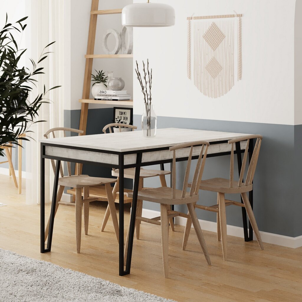Izvelkams galds Kalune Design 855, balts cena un informācija | Virtuves galdi, ēdamgaldi | 220.lv