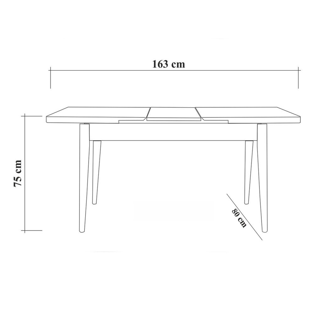 Ēdamistabas komplekts Kalune Design 869 cm, gaiši pelēks/smilškrāsas cena un informācija | Ēdamistabas komplekti | 220.lv