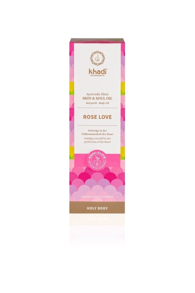 Ķermeņa un sejas ādas eļļa Khadi Rose Love Beauty Elixir, 100 ml cena un informācija | Ķermeņa krēmi, losjoni | 220.lv