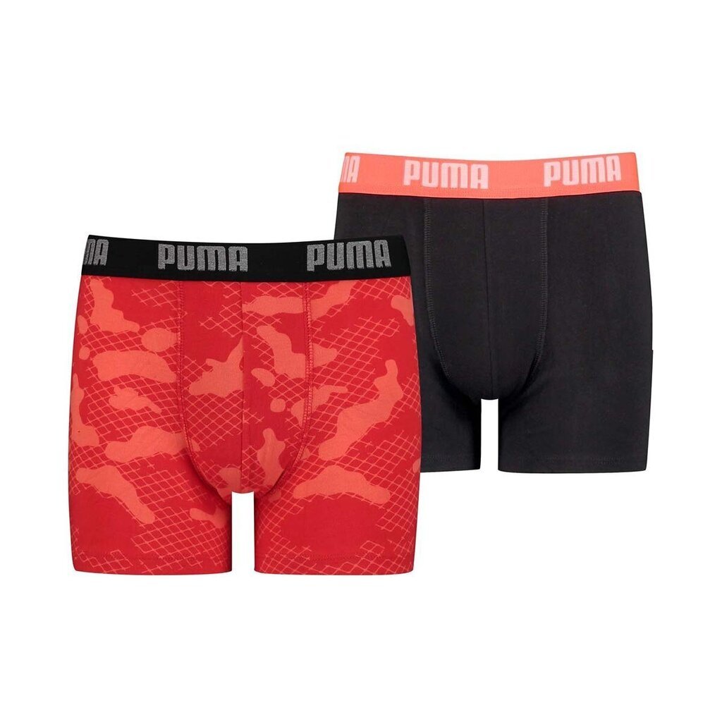 Apakšveļa pusaudžiem - Puma Camo Aop Boxer 200 2-Pack Black/Red, sarkanas/melnas цена и информация | Zēnu apakšveļa | 220.lv