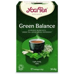 Zaļā tēja Yogi Tea Green Balance ar garšvielām un kombuču (tējas sēni), ekoloģiska, 17 maisiņi cena un informācija | Tēja | 220.lv