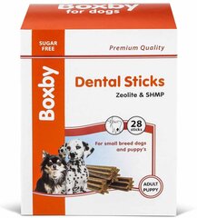 Boxby Dental Sticks Zeolite & SHMP, kucēniem un mazo šķirņu suņiem, dabīgs gardums suņu zobu veselībai, 320 g cena un informācija | Gardumi suņiem | 220.lv