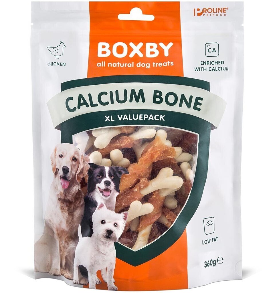 Boxby Calcium Bone gardums suņiem ar vistas gaļu, 360 g цена и информация | Gardumi suņiem | 220.lv