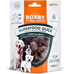 Boxby Superfood Duck gardums suņiem bez graudaugiem (pīle, zirņi), 120 g cena un informācija | Gardumi suņiem | 220.lv