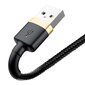 Kabelis Baseus USB Durable Nylon Braided Wire Usb / Lightning Qc3.0 2.4A 1m, melns/ zelta CALKLF-BV1 cena un informācija | Savienotājkabeļi | 220.lv