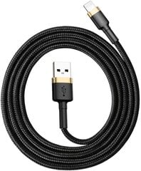 Kabelis Baseus USB Durable Nylon Braided Wire Usb / Lightning Qc3.0 2.4A 1m, melns/ zelta CALKLF-BV1 цена и информация | Кабели для телефонов | 220.lv