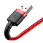 Kabelis Baseus USB Durable Nylon Braided Wire Usb / Lightning Qc3.0 2A 3m, sarkans CALKLF-R09 cena un informācija | Savienotājkabeļi | 220.lv