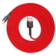 Кабель Baseus USB Durable Nylon Braided Wire Usb / Lightning Qc3.0 2A, CALKLF-R09, 3 м, красный цена и информация | Кабели для телефонов | 220.lv