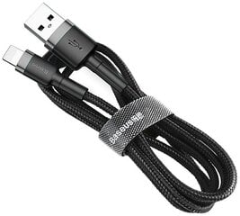Кабель Baseus USB Durable Nylon Braided Wire Usb / Lightning Qc3.0 2A, Calklf-Rg1, 3 м, черный/серый цена и информация | Кабели для телефонов | 220.lv