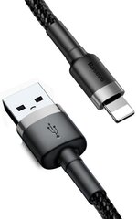 Кабель Baseus USB Durable Nylon Braided Wire Usb / Lightning Qc3.0 2A, Calklf-Rg1, 3 м, черный/серый цена и информация | Кабели для телефонов | 220.lv