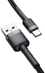 Kabelis Baseus USB Durable Nylon Braided Wire Usb / Usb-C Qc3.0 2A 3m, melns/ pelēks цена и информация | Кабели для телефонов | 220.lv